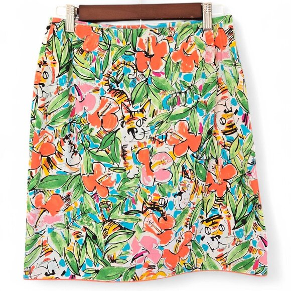 Island Republic Reversible Floral Wrap Skirt Resort Tropical Jungle Print Size 4 - Picture 7 of 13